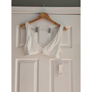 Mate The Label White V-Neck Bralette